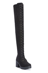 STAR18 CHUNKY PLATFORM OVER THE KNEE LACE UP BOOT