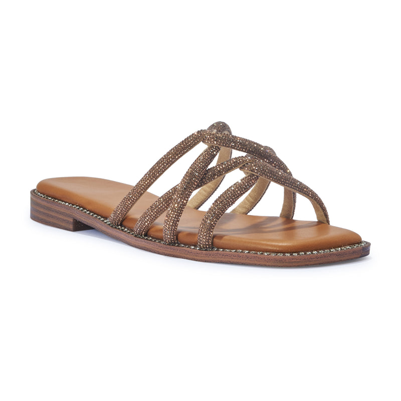 OWL3 DIAMANTE KNOTTED FLAT SANDAL