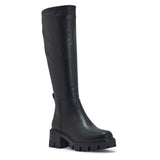 AMSTEL3 FAUX LEATHER BLOCK HEEL KNEE HIGH BOOTS