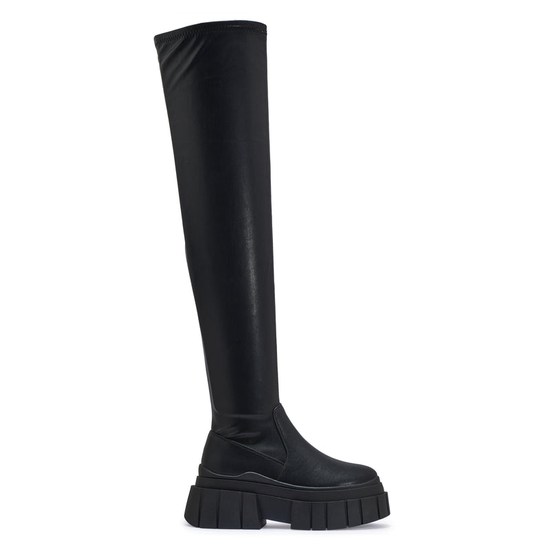 GUINESS7 OVER THE KNEE PLATFORM SOCK BOOTS