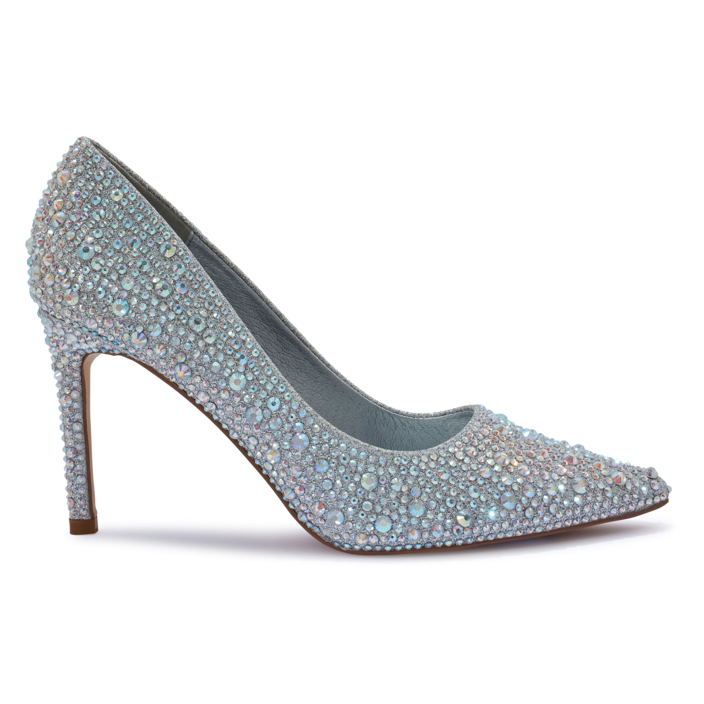 PETUNIA2 STILETTO POINTY TOE DIAMANTE SHIMMER COURT SHOE – City