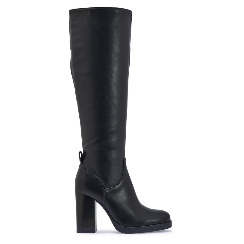 CHAMBORD3 BLOCK HEEL FAUX LEATHER KNEE HIGH BOOTS