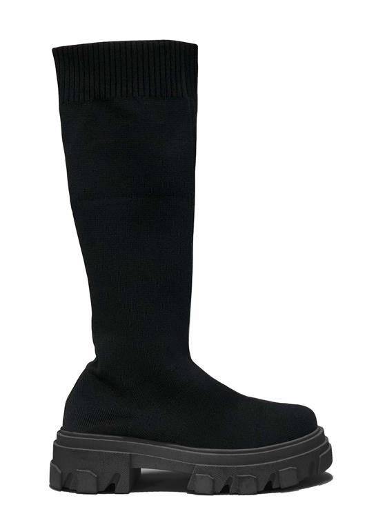 WFDENAH600 CLEATED DOUBLE SOLE RIBBED KNIT KNEE HIGH SOCK BOOT