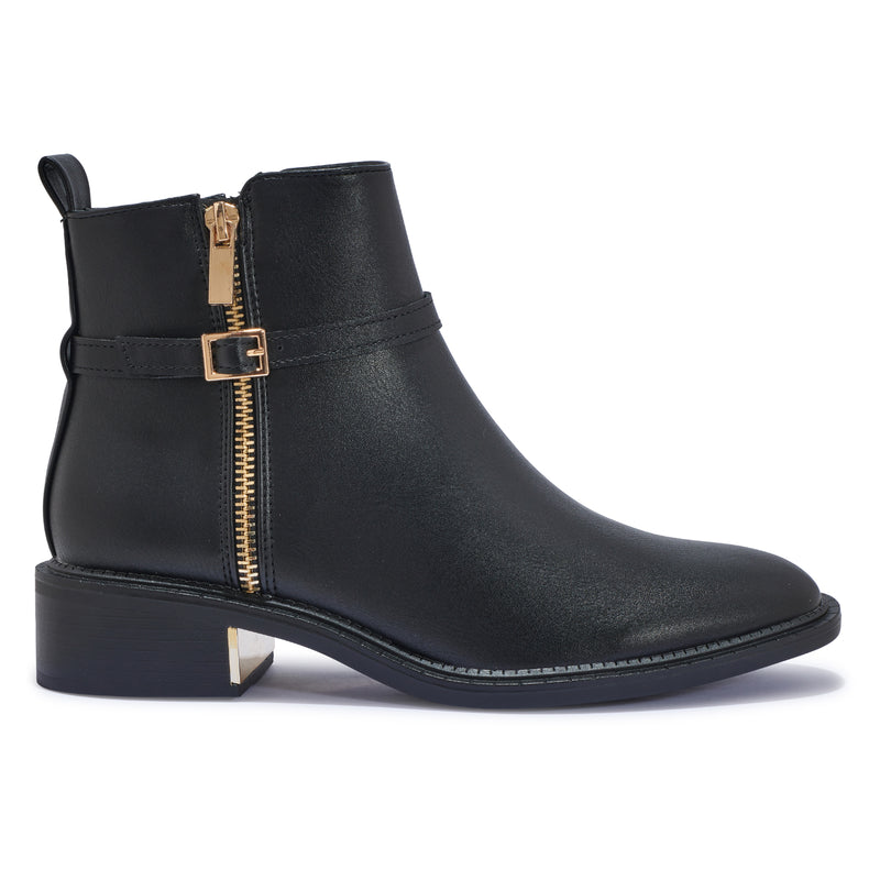 LATTE2 – LATTE2 ZIP DETAIL RIDING ANKLE BOOT WITH GOLD DETAIL